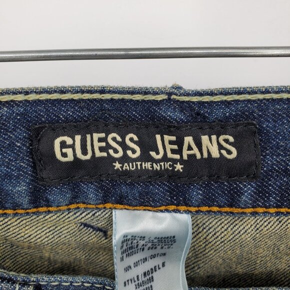 NWT Vintage Guess Jeans Button Fly Blue Denim Straight Jeans Size 36 - Picture 7 of 11